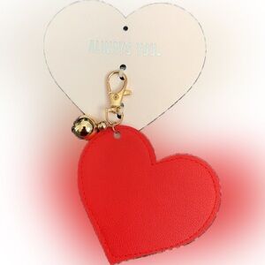 Faux Leather Heart Shaped Keychain/Bag Charm | Red